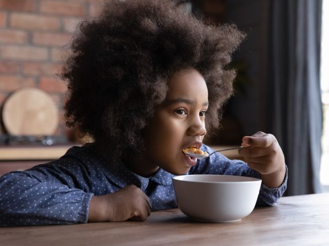 Child eating cereal