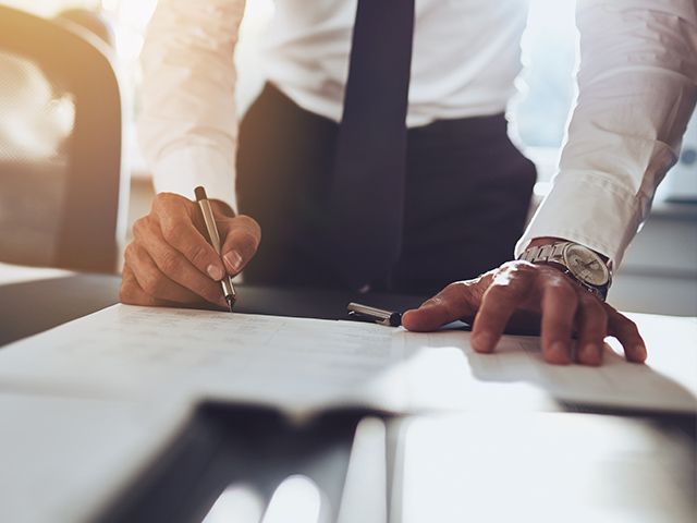 Business person doing work