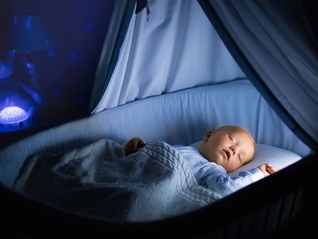 Sleeping baby in crib