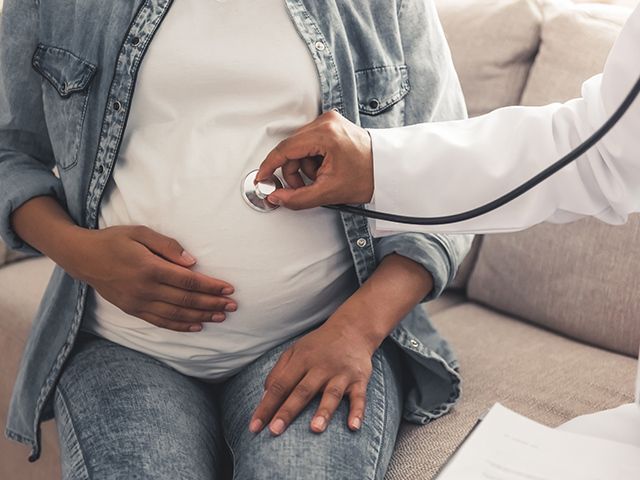 Pregnant woman getting a checkup