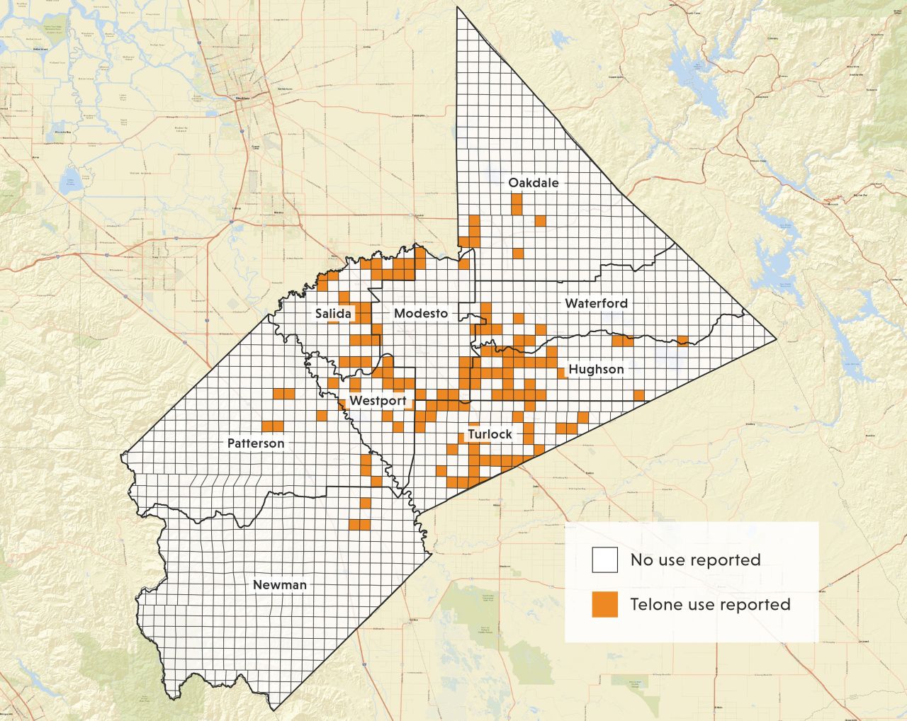 Telone in Stanislaus County, CA