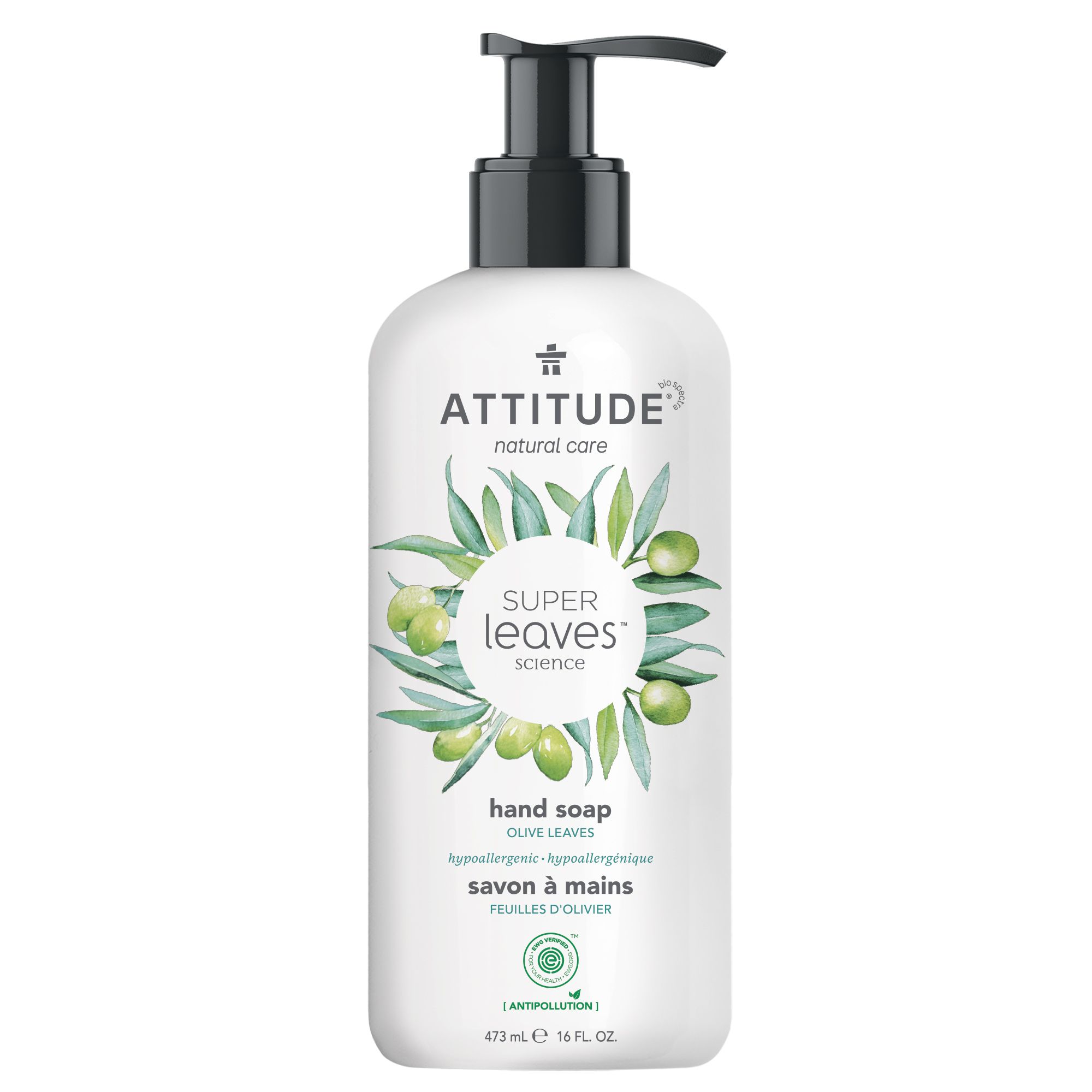 ATTITUDE Super Leaves Liquid Hand Soap, Olive Leaves