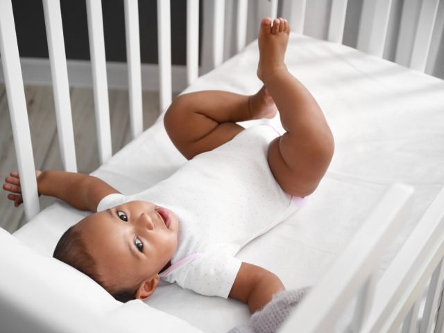 Baby in crib